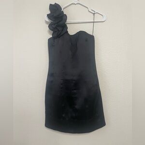 One-Shoulder Black Cocktail Dress – Size 6